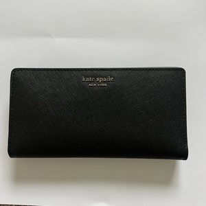 NEW Kate Spade Black Large Slim Bifold Wallet ♠️